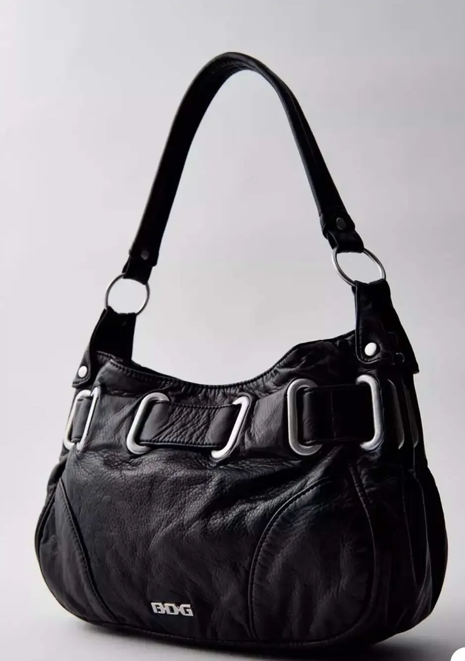 BDG Sonny Belted Leather Hobo Bag
